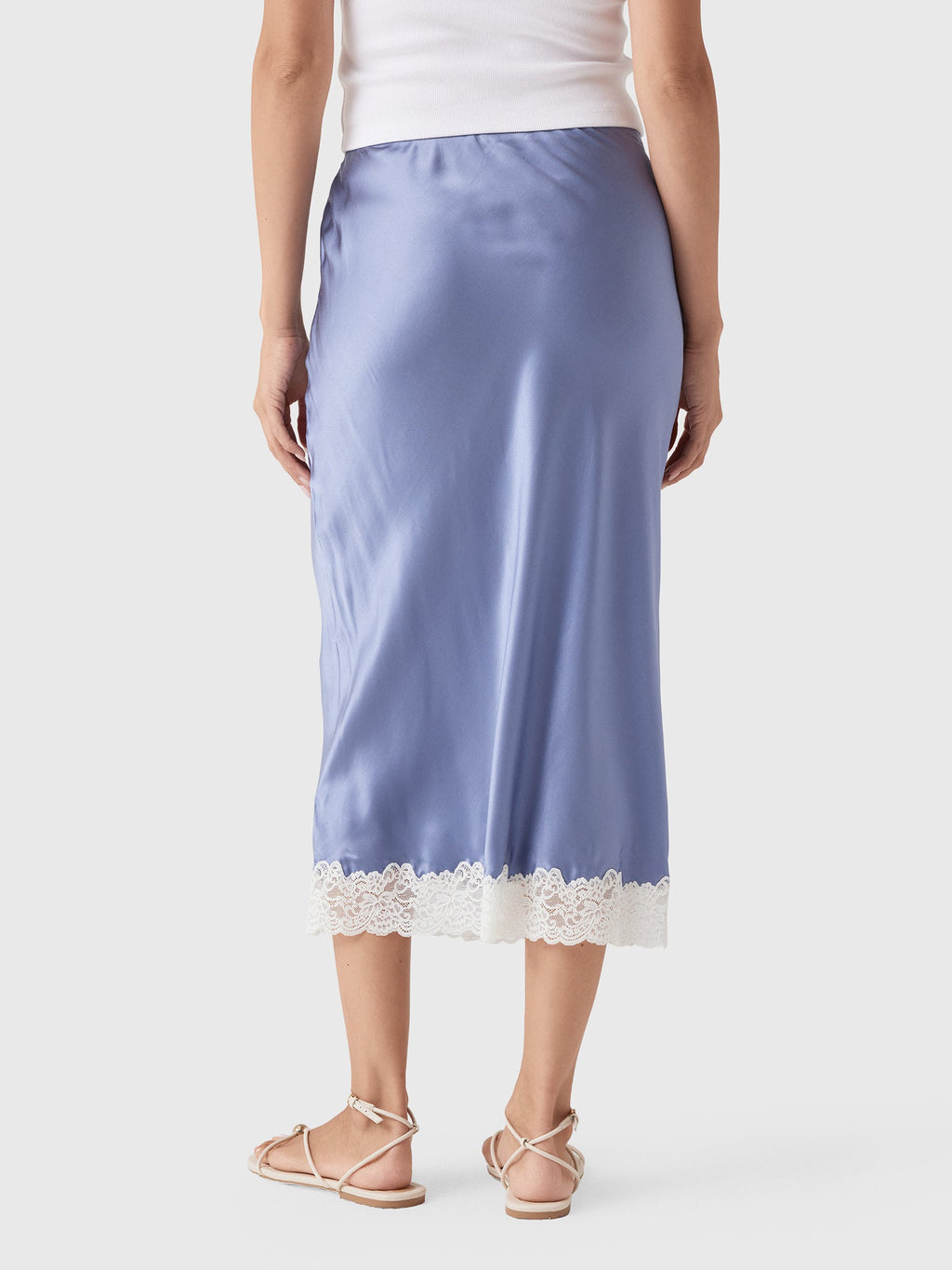 LoveShackFancy Women's Janella Silk-Blend Midi Slip Skirt