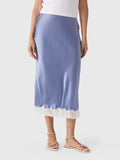 LoveShackFancy Women's Janella Silk-Blend Midi Slip Skirt