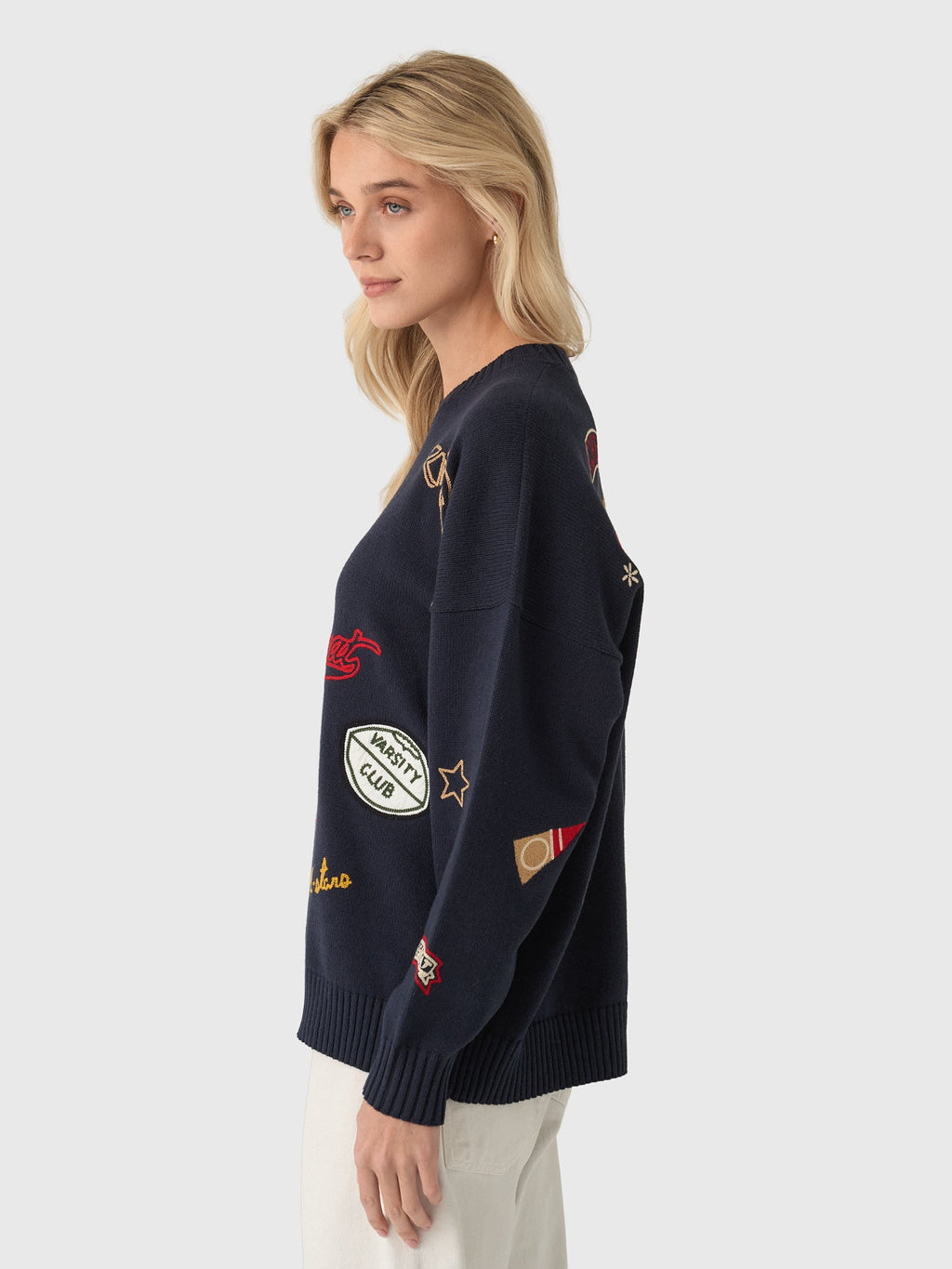 The Great Women's The Embroidered Oversized Crew Pullover
