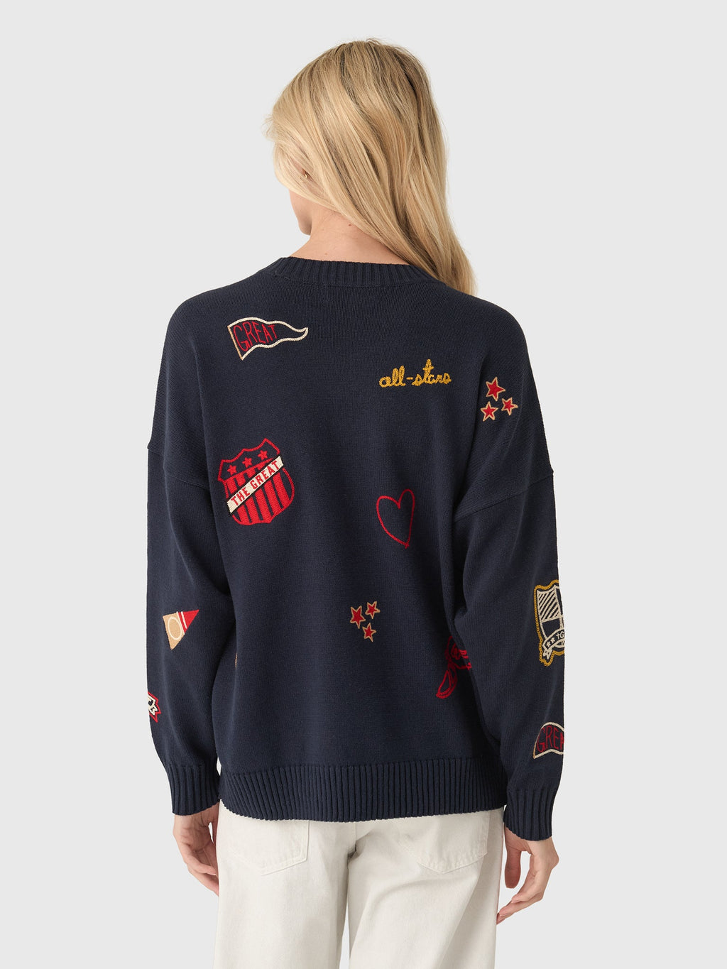 The Great Women's The Embroidered Oversized Crew Pullover