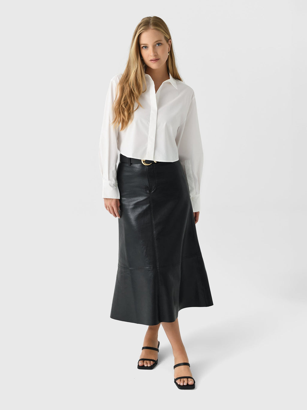 Simkhai Women's Renata Cropped Button-Down Shirt
