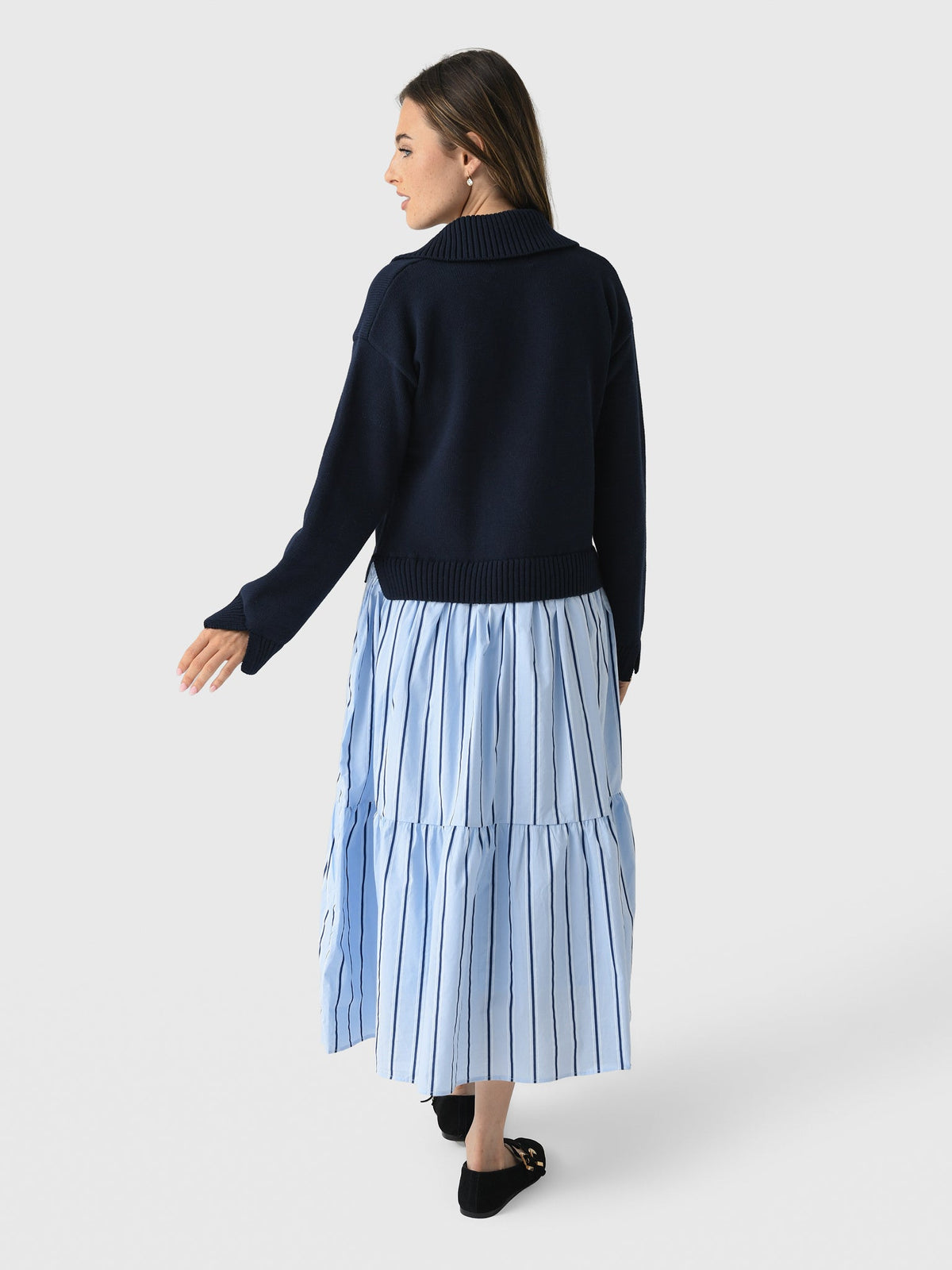 Eche Women's Mixed Media Midi Dress