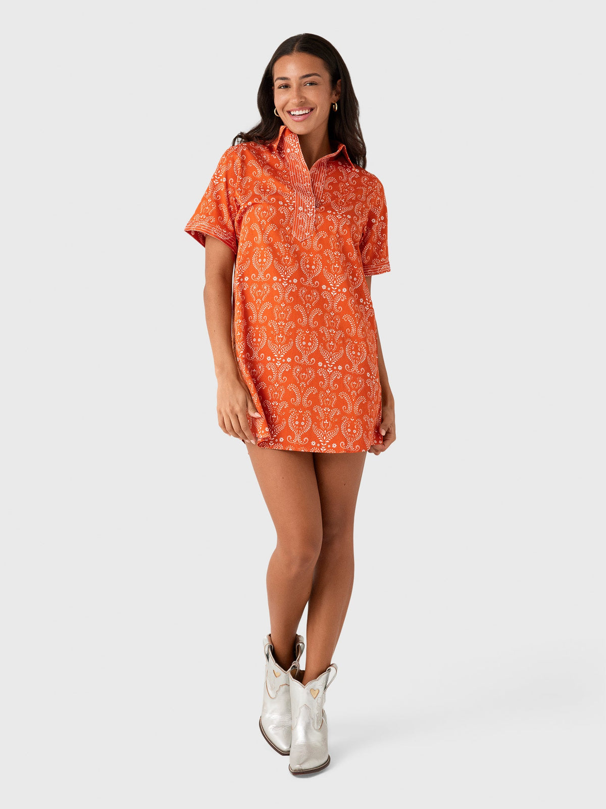 Never A Wallflower Women's Split Neck Dress