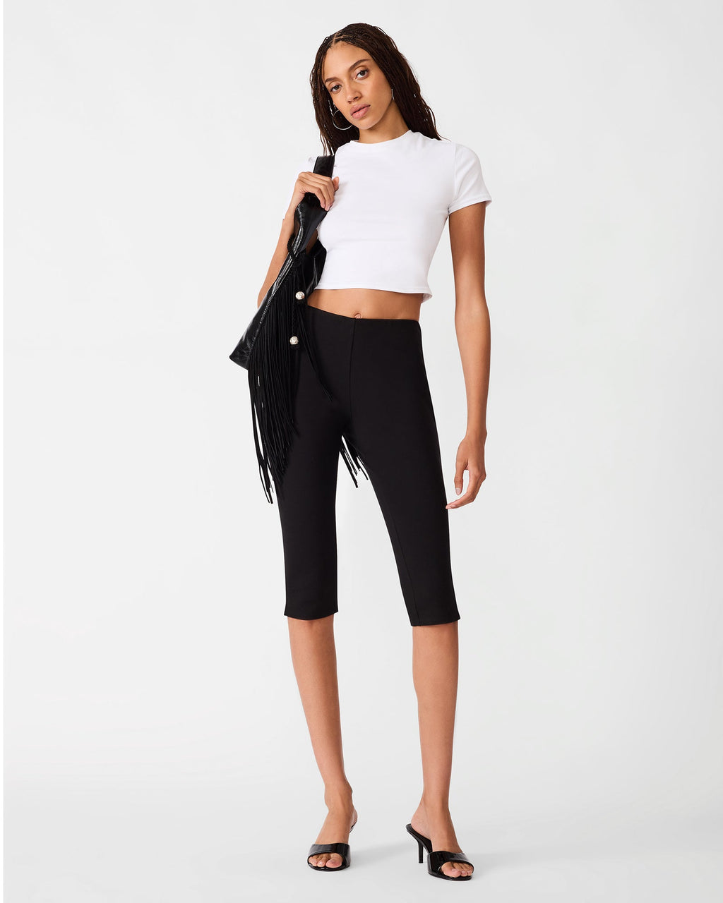 TERI KNIT CAPRI BLACK