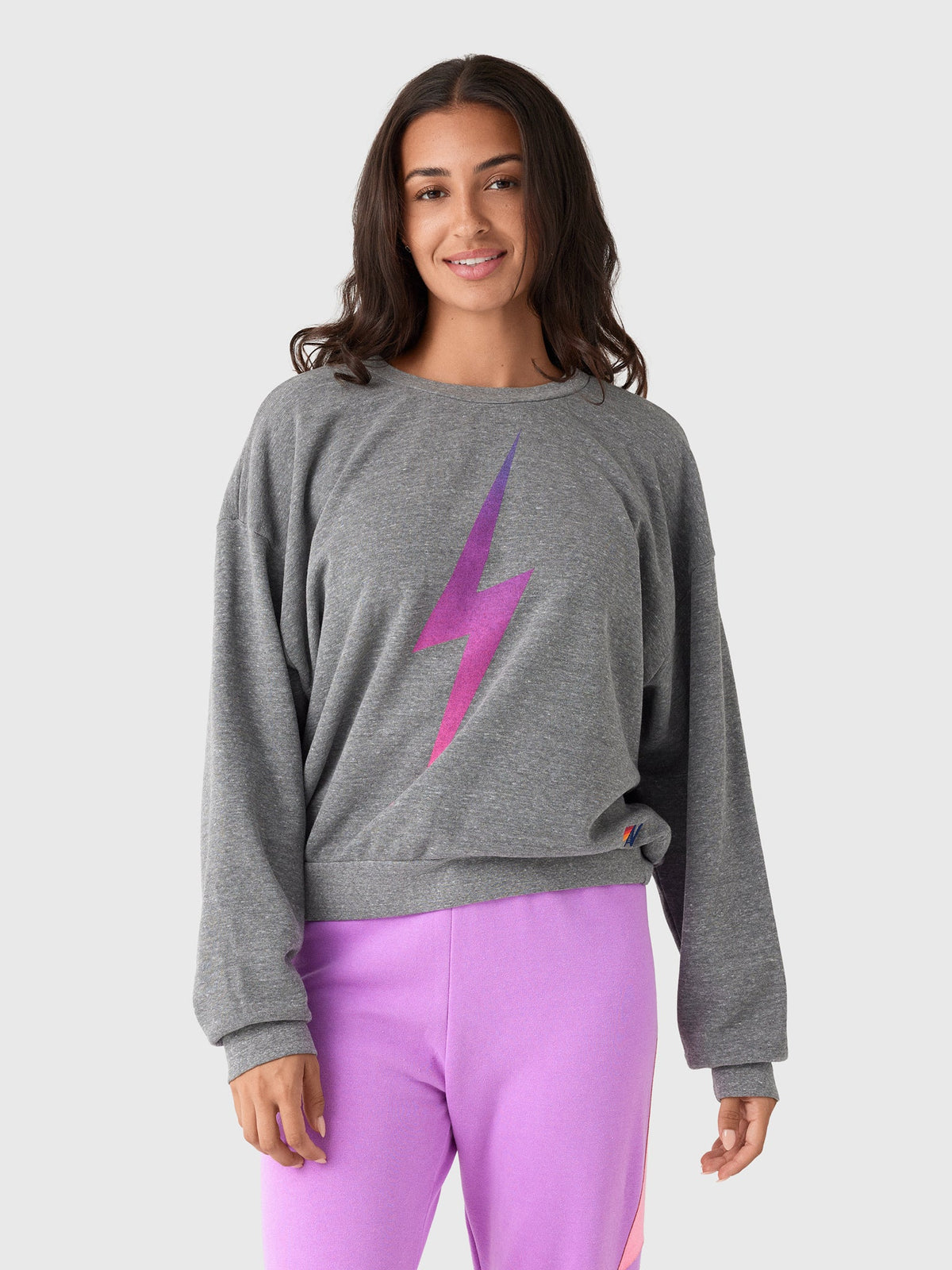 Aviator Nation Women's Bolt Fade Relaxed Crew Sweatshirt