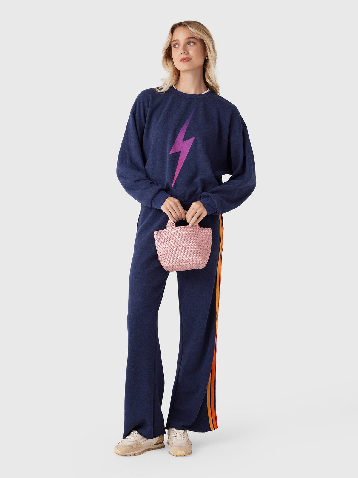 Aviator Nation Women's Bolt Fade Relaxed Crew Sweatshirt