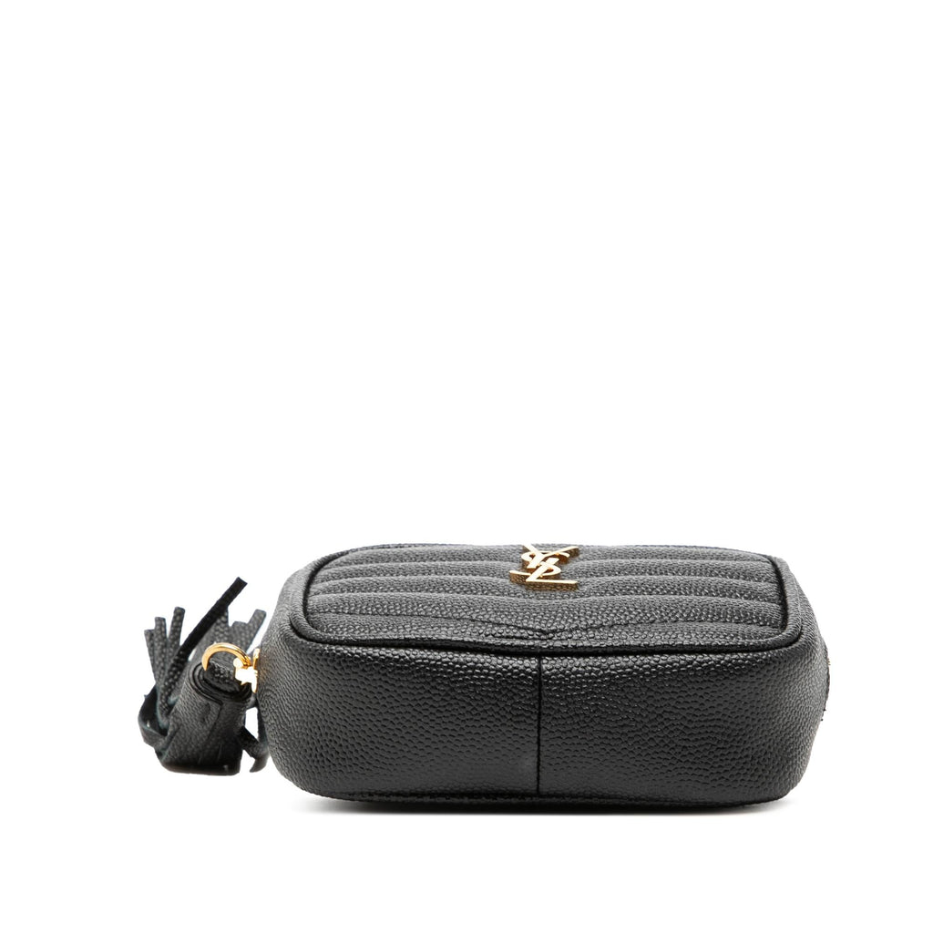Saint Laurent Baby Matelasse Grain De Poudre Monogram Lou Camera Bag - Black