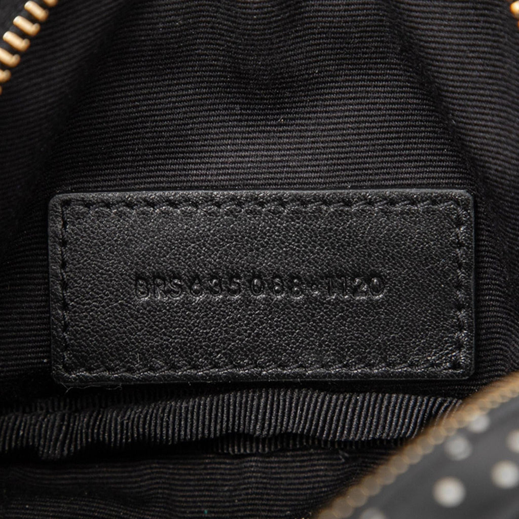 Saint Laurent Baby Quilted Chevron Calfskin Monogram Polka Dot Lou Camera Bag - Black