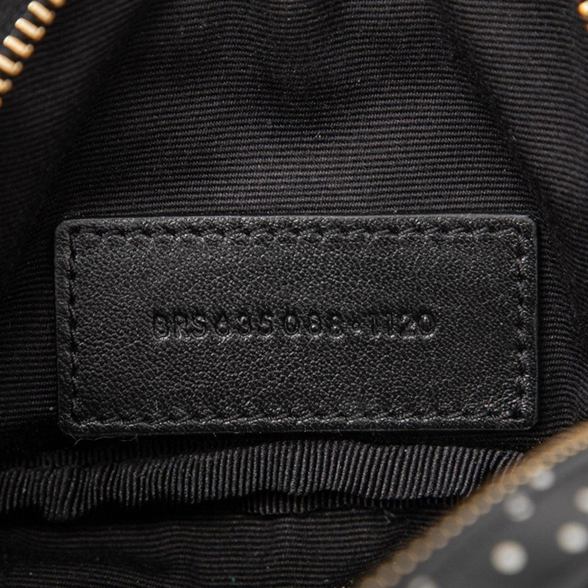 Saint Laurent Baby Quilted Chevron Calfskin Monogram Polka Dot Lou Camera Bag - Black