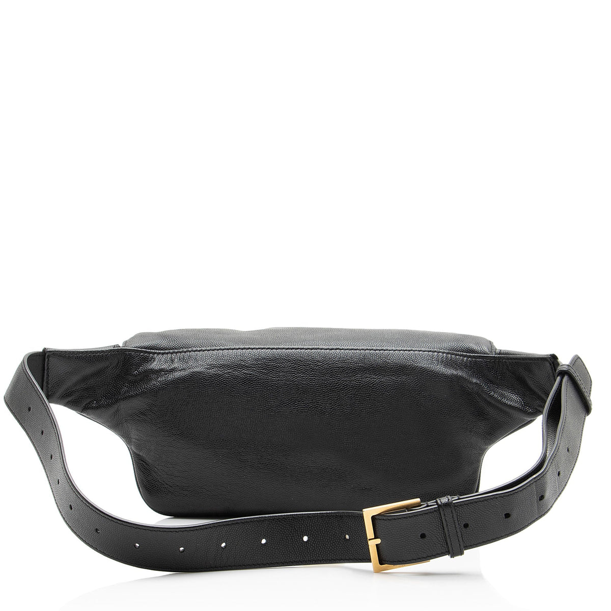 Saint Laurent Calfskin Monogram Cassandre Classic Belt Bag - Black