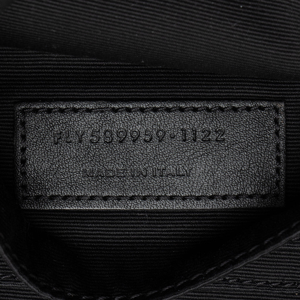 Saint Laurent Calfskin Monogram Cassandre Classic Belt Bag - Black