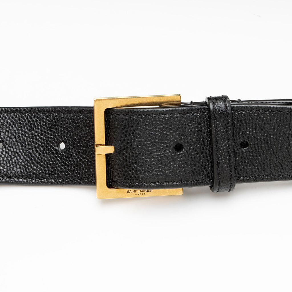 Saint Laurent Calfskin Monogram Cassandre Classic Belt Bag - Black