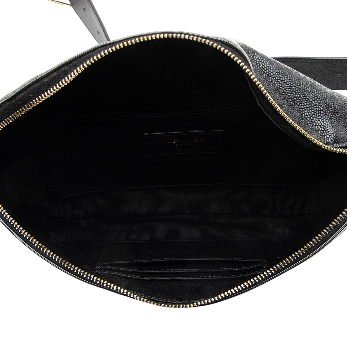 Saint Laurent Calfskin Monogram Cassandre Classic Belt Bag - Black