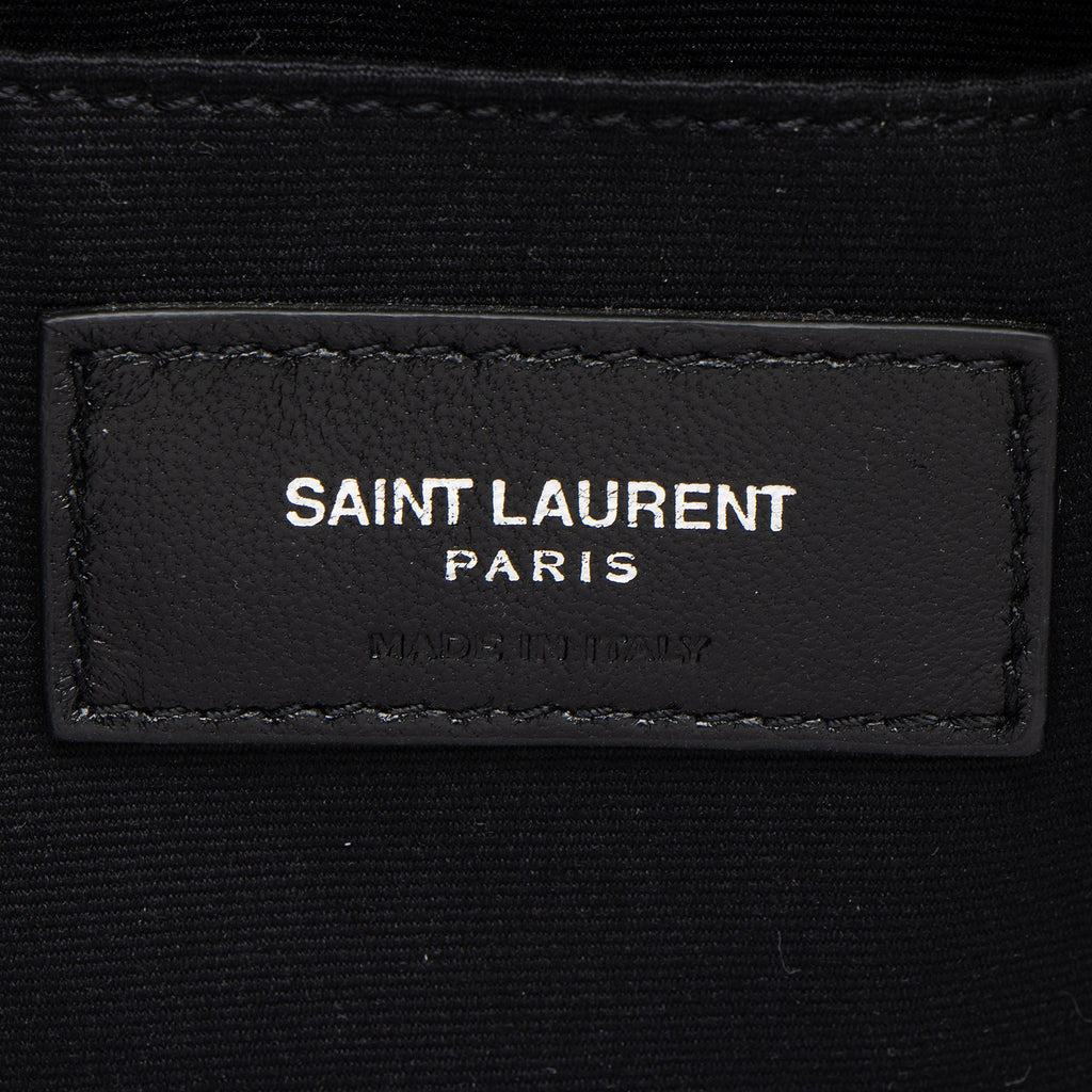Saint Laurent Calfskin Monogram Lou Camera Bag - Grey