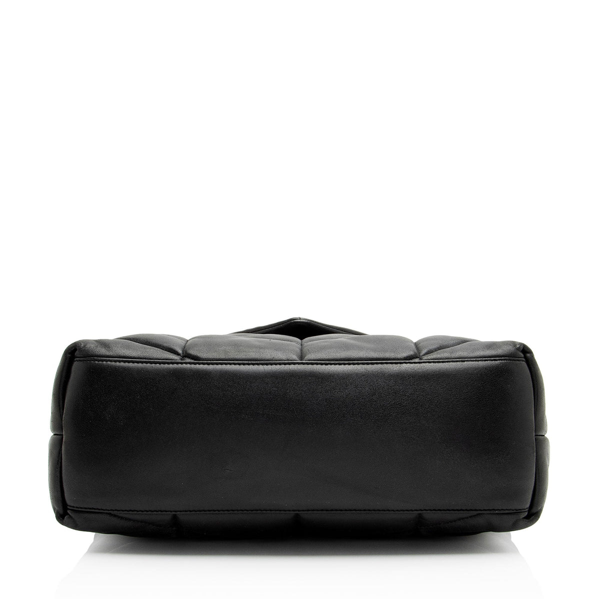 Saint Laurent Lambskin Monogram Puffer LouLou Medium Shoulder Bag - Black