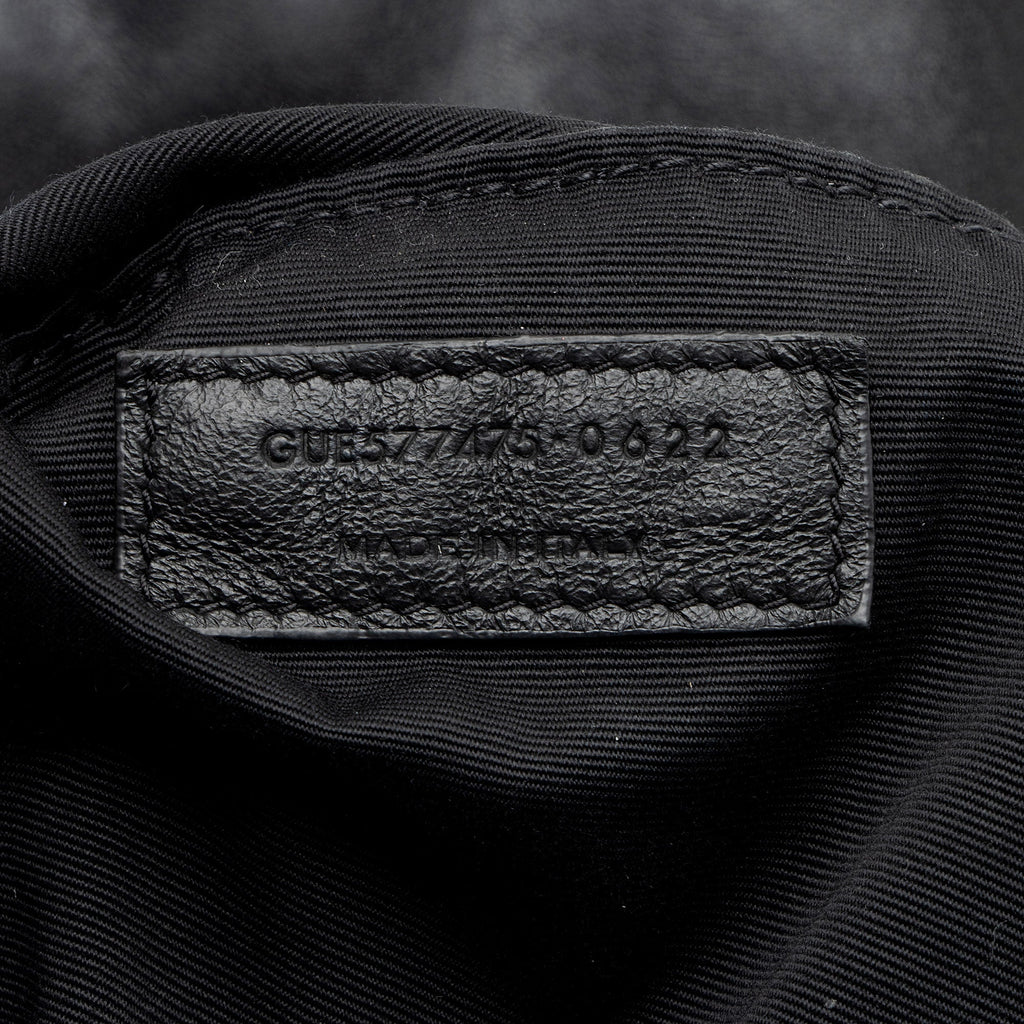 Saint Laurent Lambskin Monogram Puffer LouLou Medium Shoulder Bag - Black