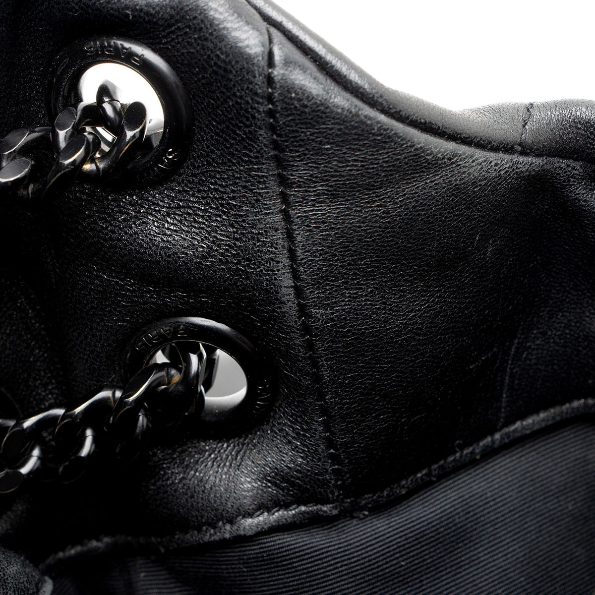 Saint Laurent Lambskin Monogram Puffer LouLou Medium Shoulder Bag - Black