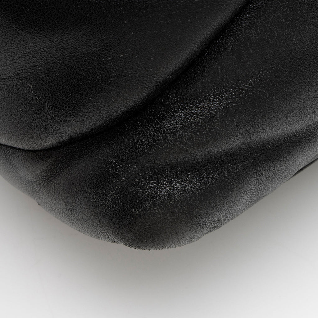 Saint Laurent Lambskin Monogram Puffer LouLou Medium Shoulder Bag - Black