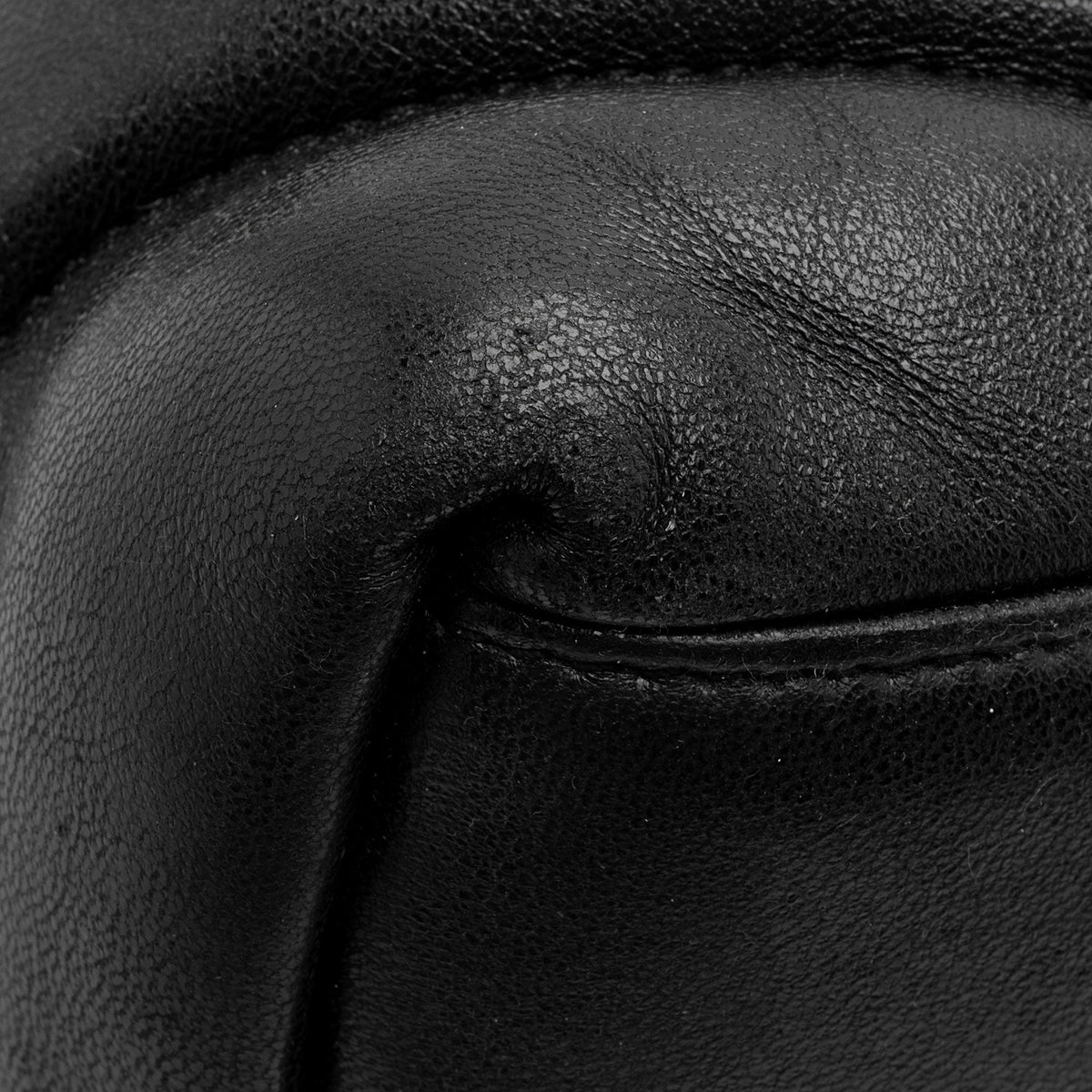 Saint Laurent Lambskin Monogram Puffer LouLou Medium Shoulder Bag - Black