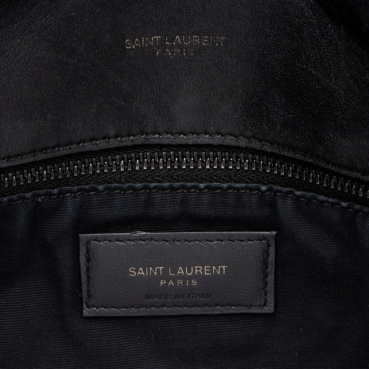 Saint Laurent Lambskin Monogram Puffer LouLou Medium Shoulder Bag - Black