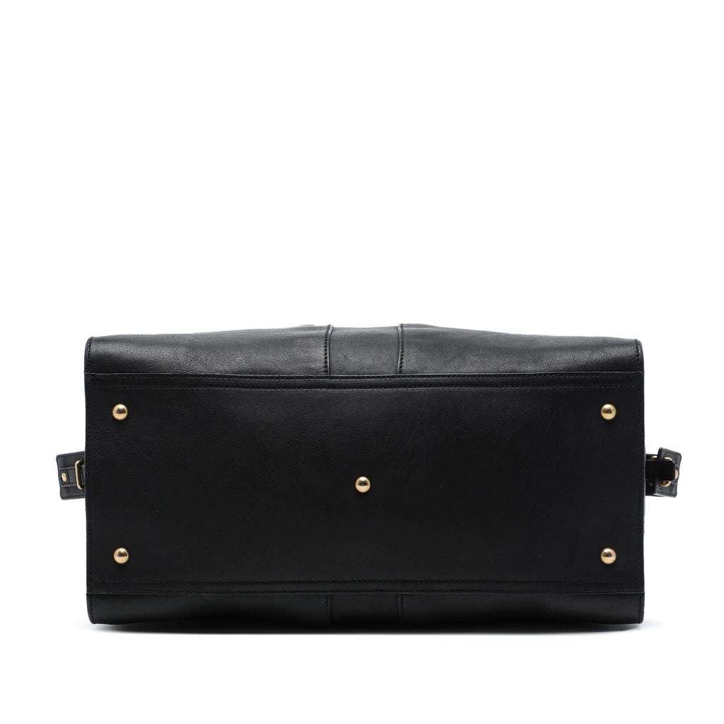 Saint Laurent Large Leather Cabas Chyc Satchel - Black