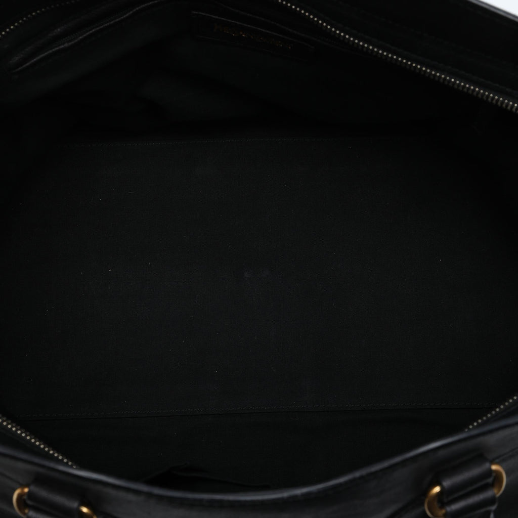 Saint Laurent Large Leather Cabas Chyc Satchel - Black