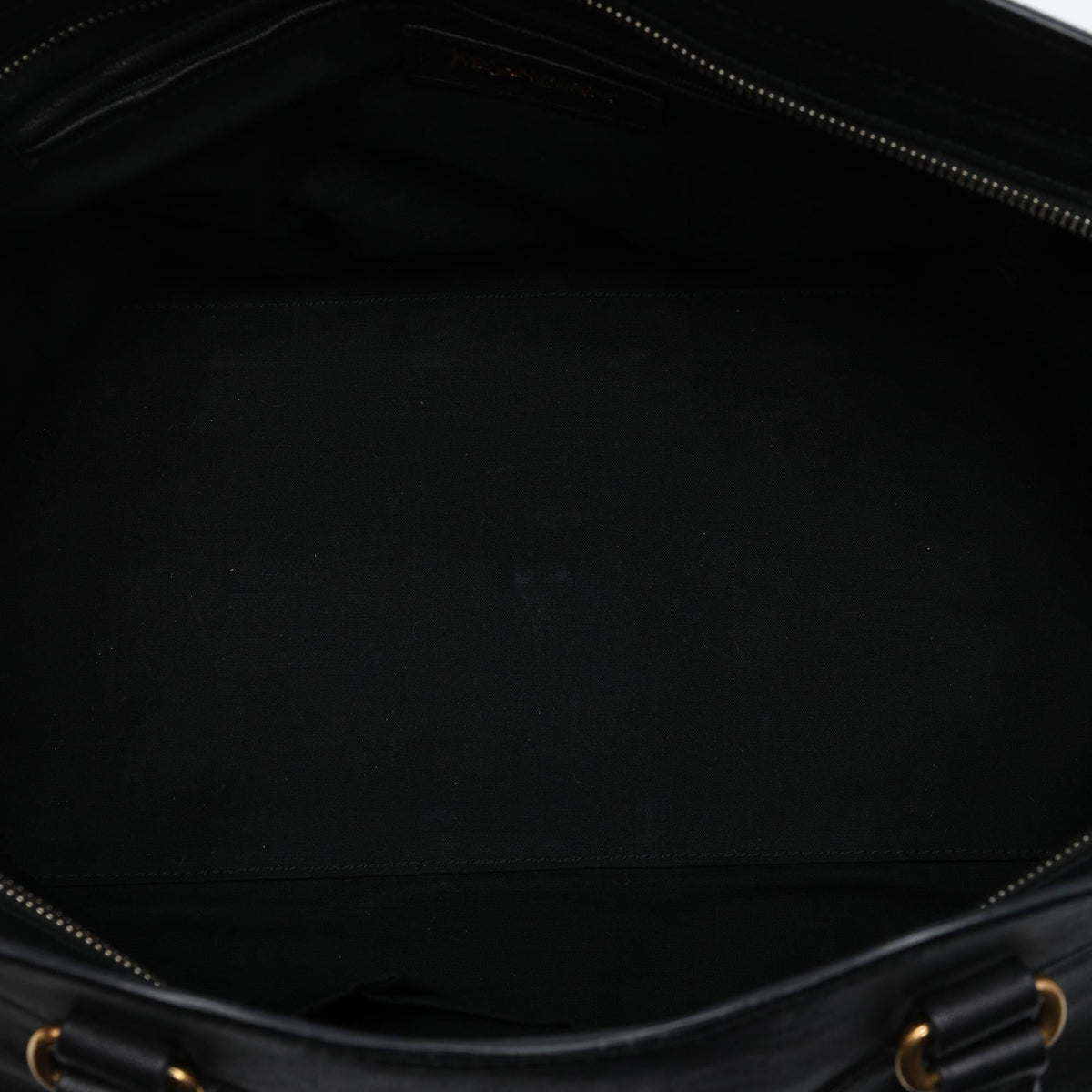 Saint Laurent Large Leather Cabas Chyc Satchel - Black