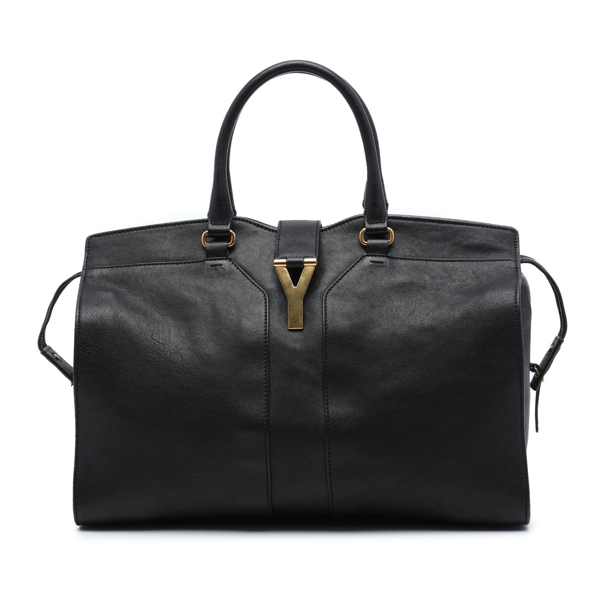 Saint Laurent Large Leather Cabas Chyc Satchel - Black