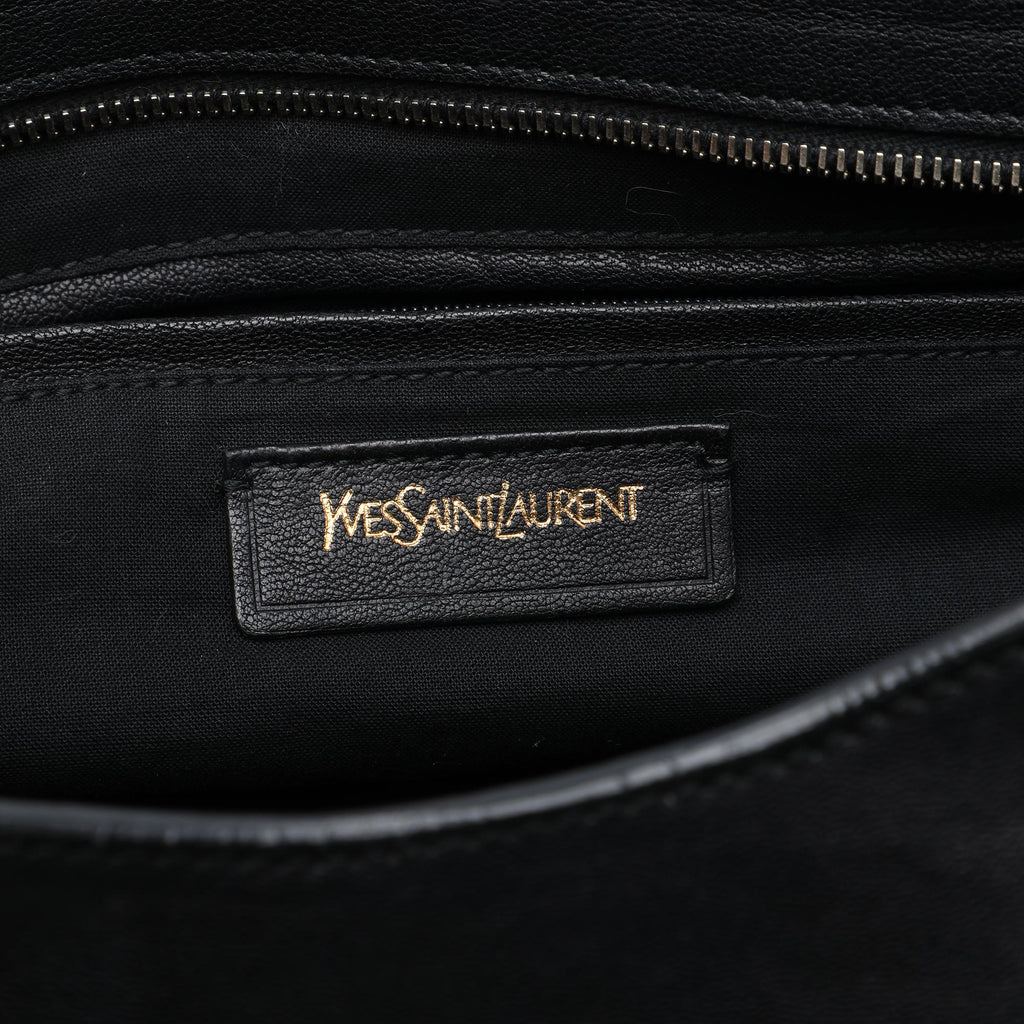 Saint Laurent Large Leather Cabas Chyc Satchel - Black