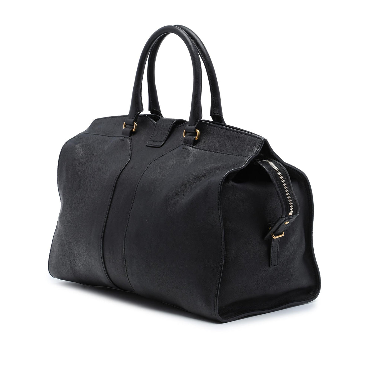 Saint Laurent Large Leather Cabas Chyc Satchel - Black