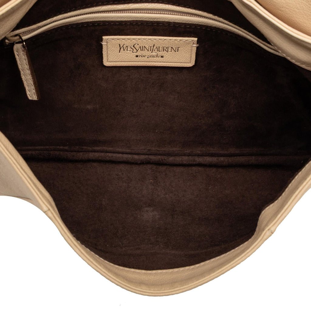 Saint Laurent Leather Nadja Rose Flap Bag - Brown
