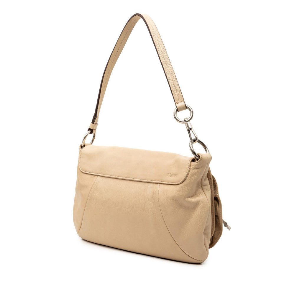 Saint Laurent Leather Nadja Rose Flap Bag - Brown