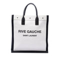 Saint Laurent Linen Rive Gauche North South Tote Bag - White