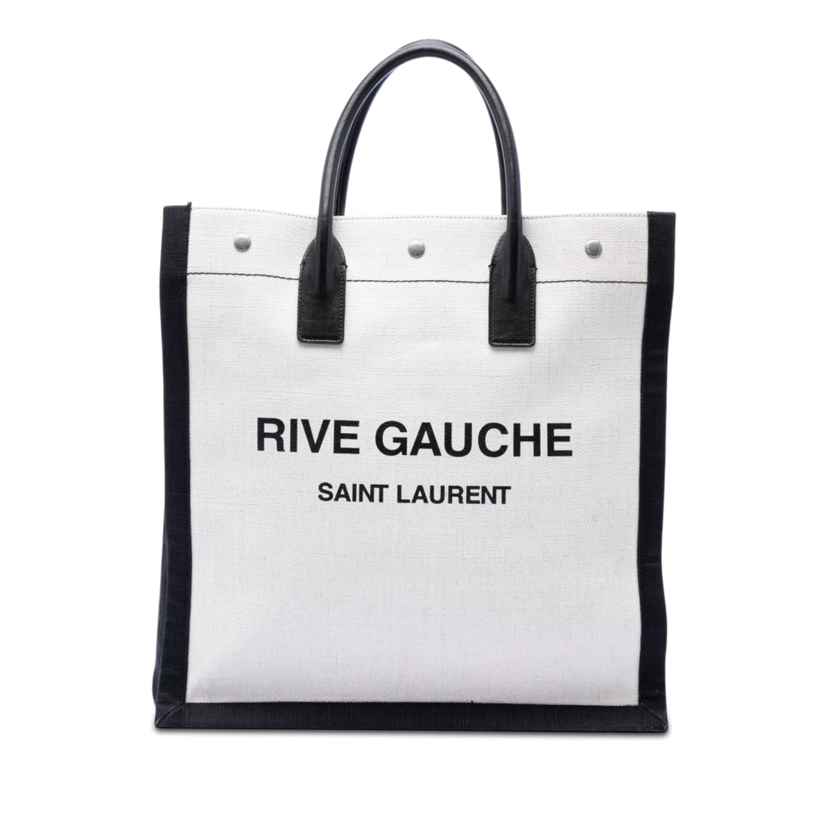 Saint Laurent Linen Rive Gauche North South Tote Bag - White