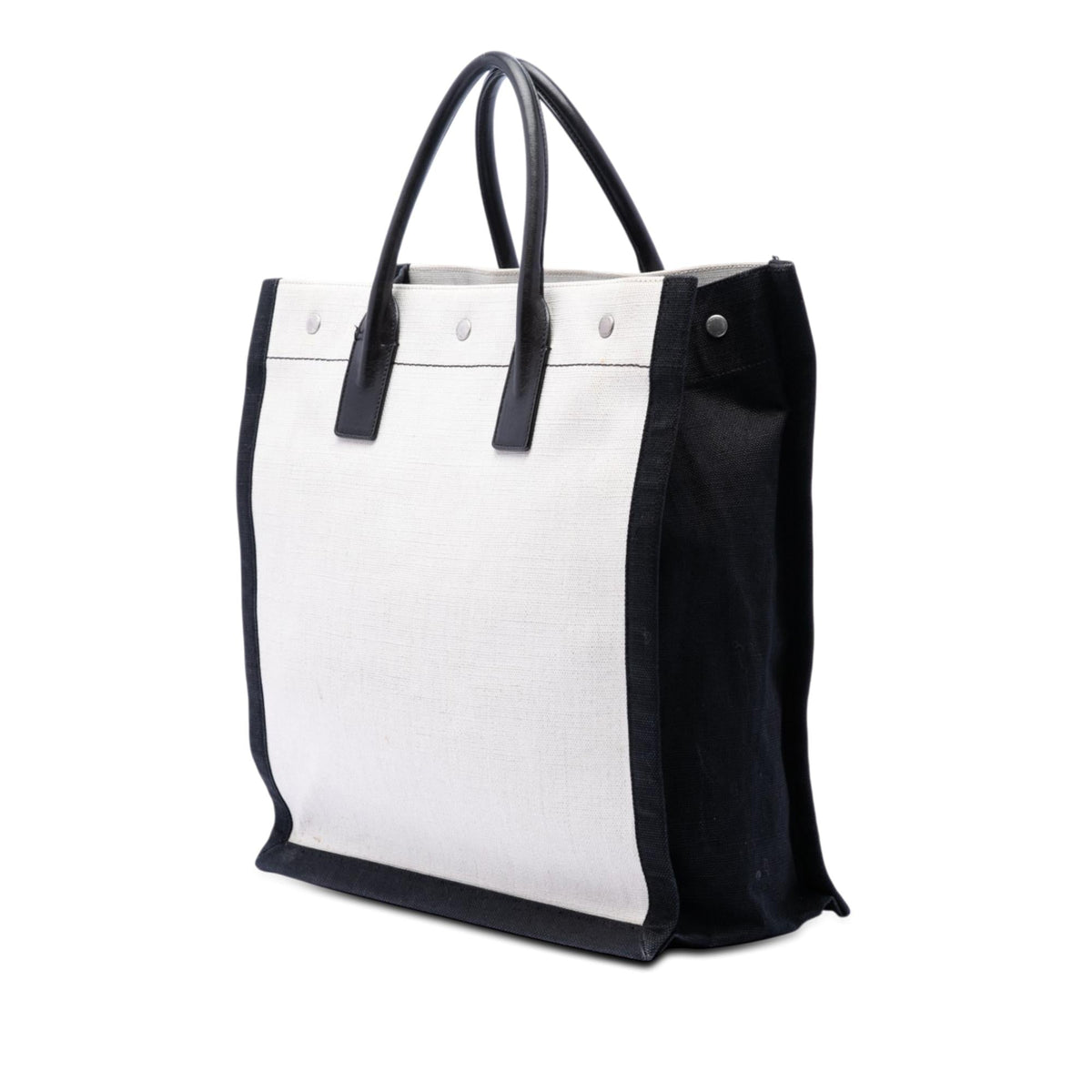 Saint Laurent Linen Rive Gauche North South Tote Bag - White