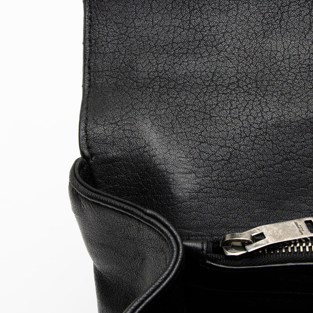 Saint Laurent Matelasse Calfskin Monogram College Large Shoulder Bag - Black