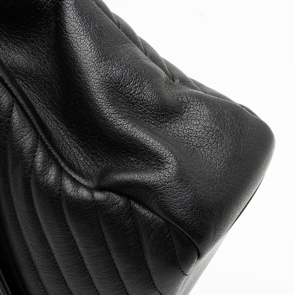 Saint Laurent Matelasse Calfskin Monogram College Large Shoulder Bag - Black