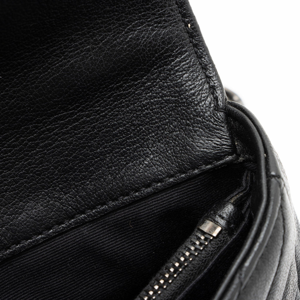 Saint Laurent Matelasse Calfskin Monogram College Mini Shoulder Bag - Black