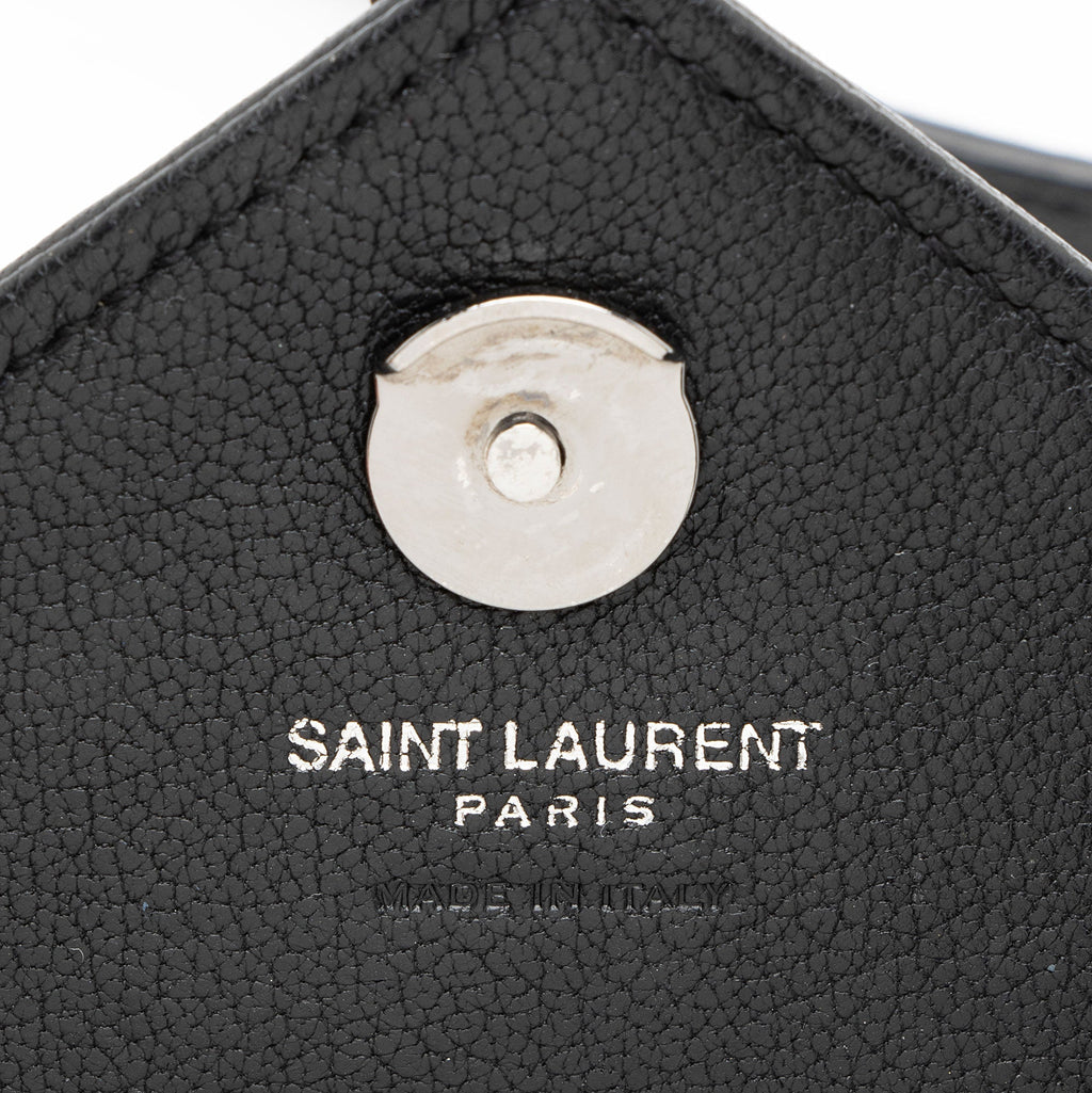 Saint Laurent Matelasse Calfskin Monogram College Mini Shoulder Bag - Black