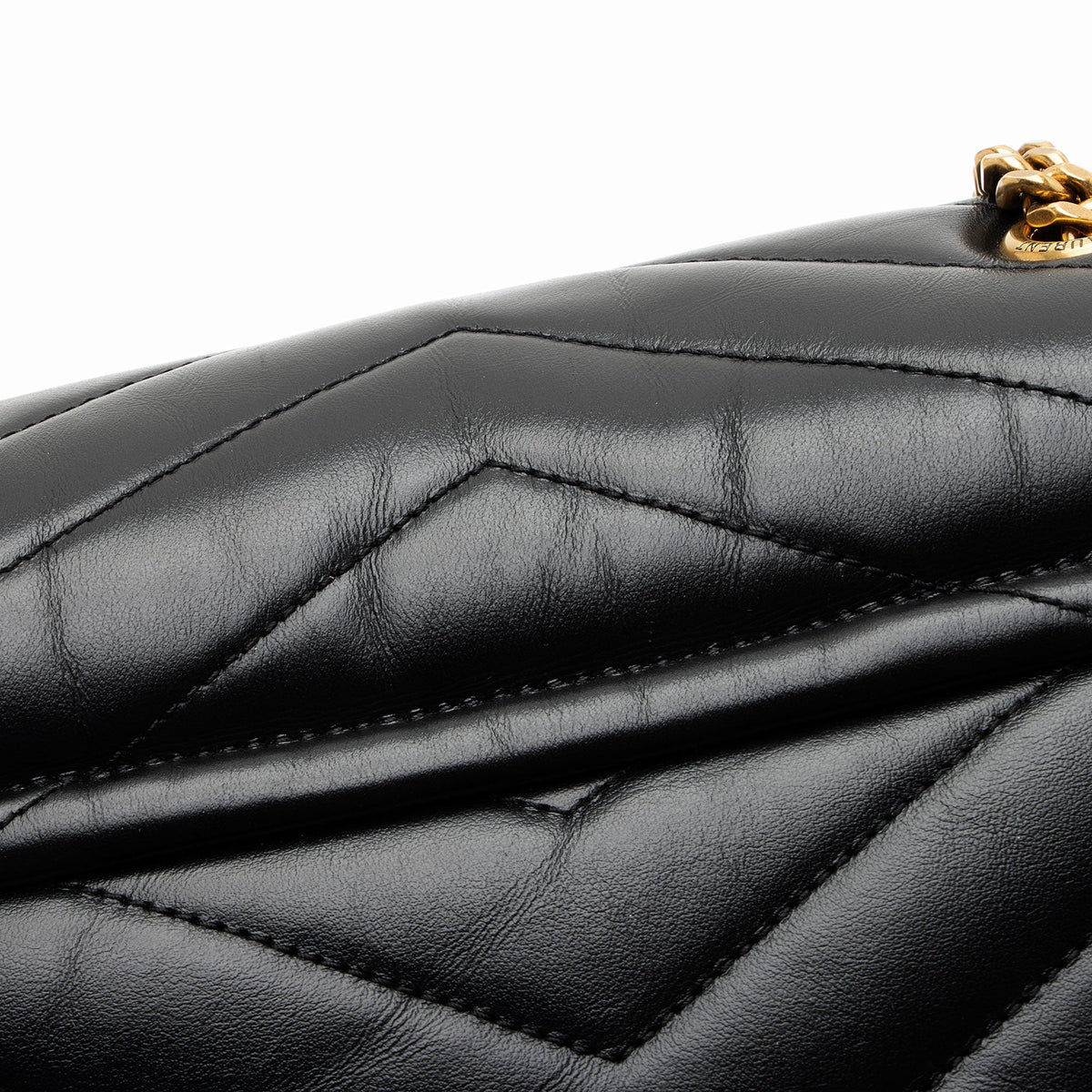 Saint Laurent Matelasse Calfskin Monogram LouLou Chain Medium Shoulder Bag - Black