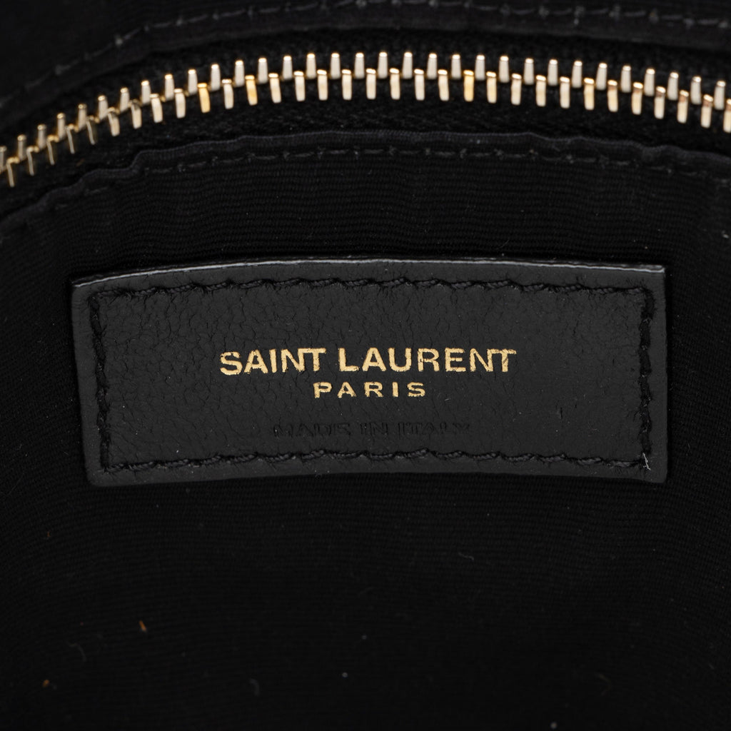 Saint Laurent Matelasse Calfskin Monogram LouLou Chain Medium Shoulder Bag - Black