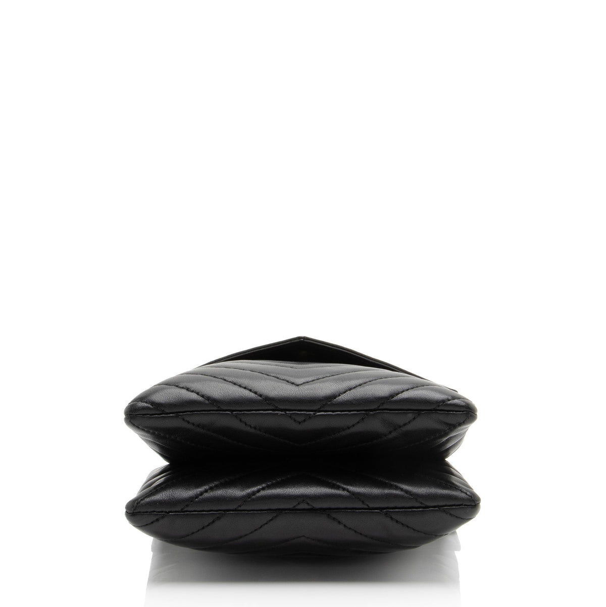Saint Laurent Matelasse Lambskin Monogram Small Double Flap Bag - Black