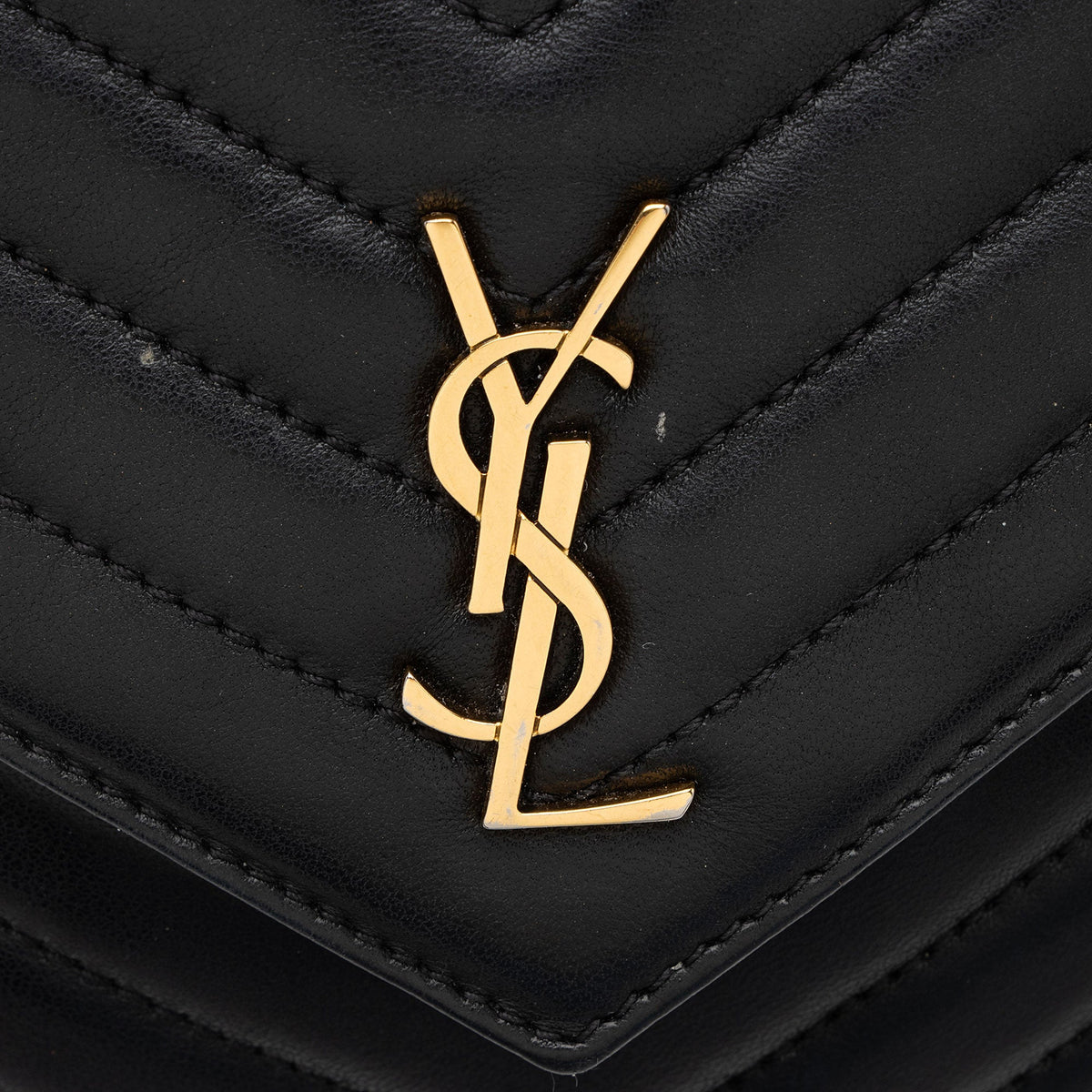 Saint Laurent Matelasse Lambskin Monogram Small Double Flap Bag - Black