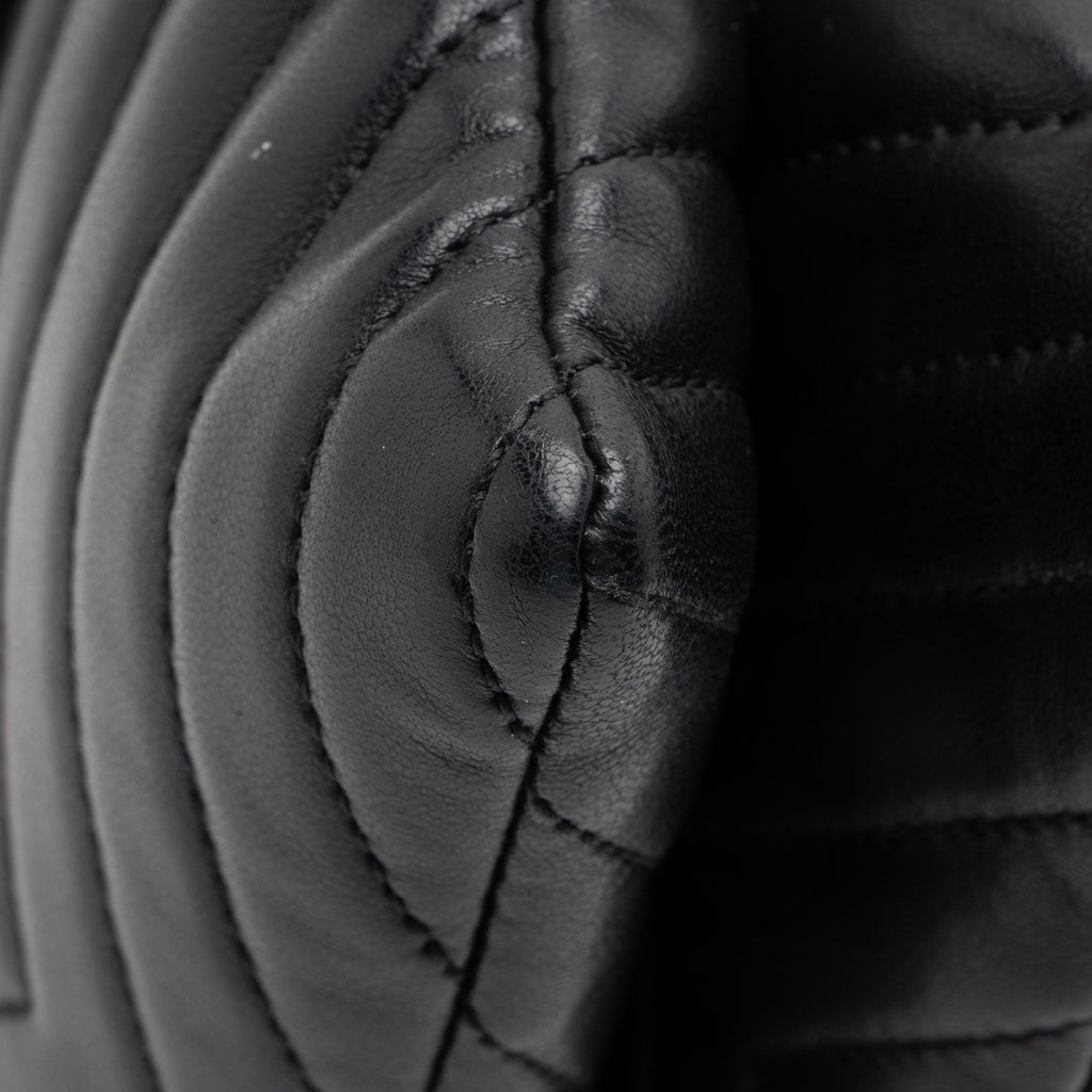 Saint Laurent Matelasse Lambskin Monogram Small Double Flap Bag - Black