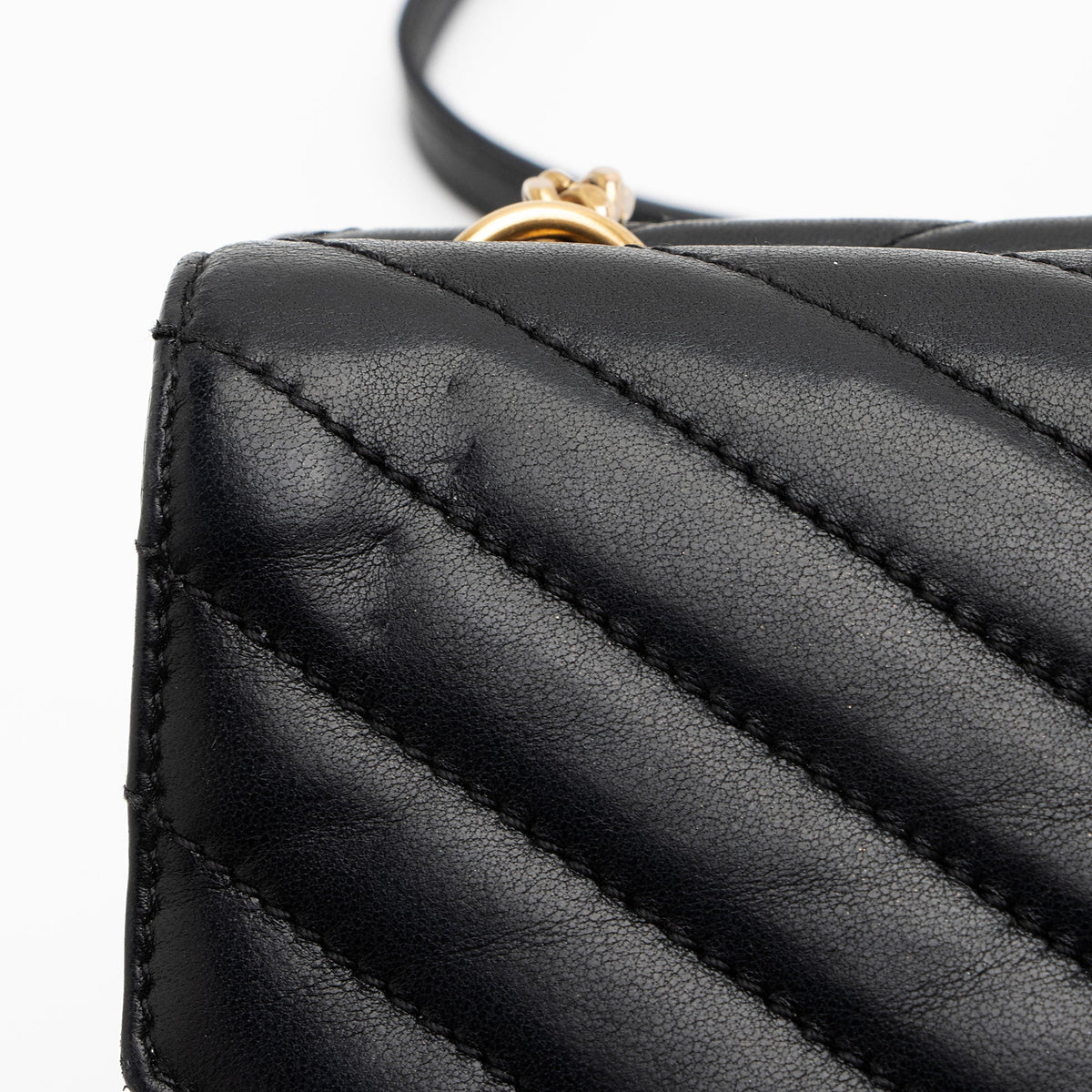 Saint Laurent Matelasse Lambskin Monogram Small Double Flap Bag - Black