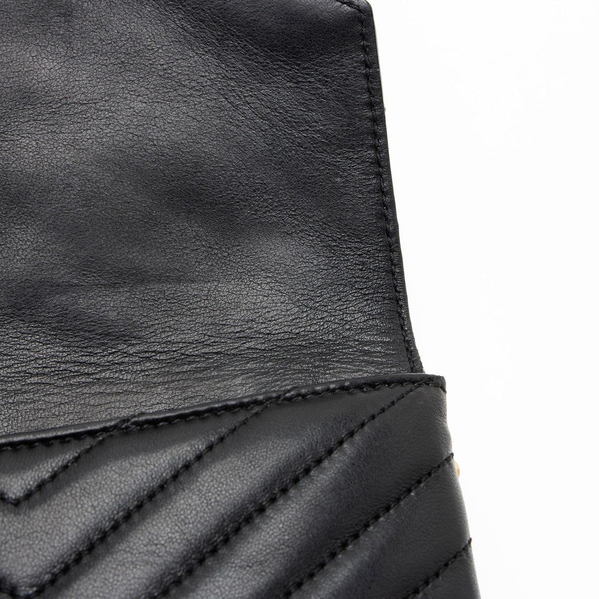 Saint Laurent Matelasse Lambskin Monogram Small Double Flap Bag - Black