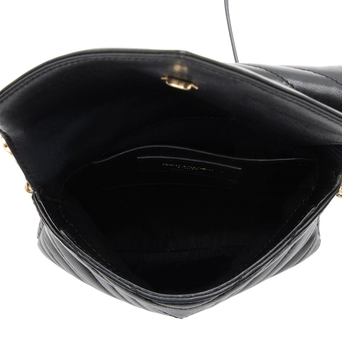 Saint Laurent Matelasse Lambskin Monogram Small Double Flap Bag - Black