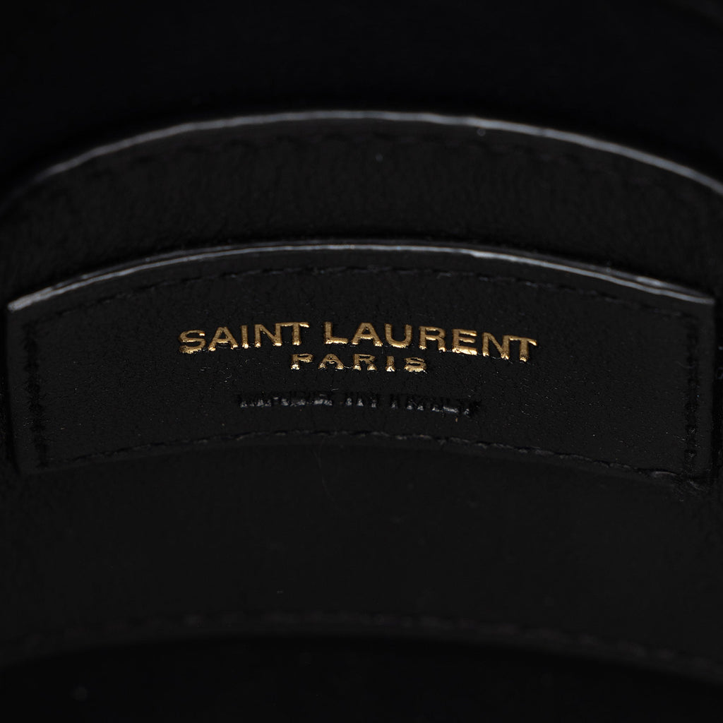 Saint Laurent Matelasse Lambskin Monogram Small Double Flap Bag - Black