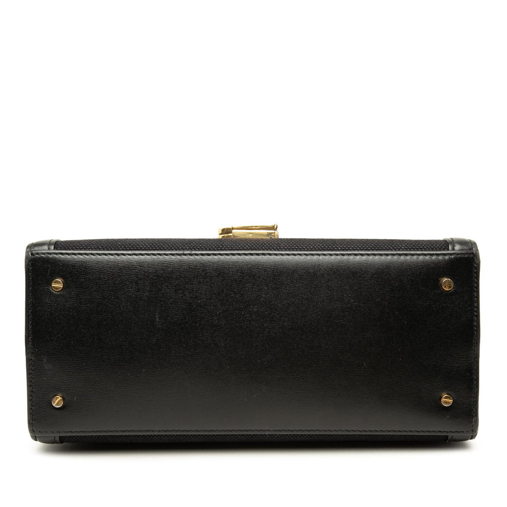 Saint Laurent Medium Canvas Cassandra Top Handle Bag - Black