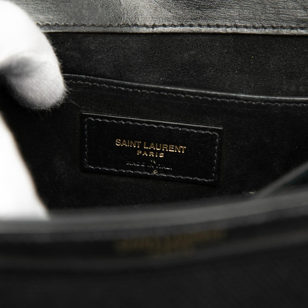 Saint Laurent Medium Canvas Cassandra Top Handle Bag - Black
